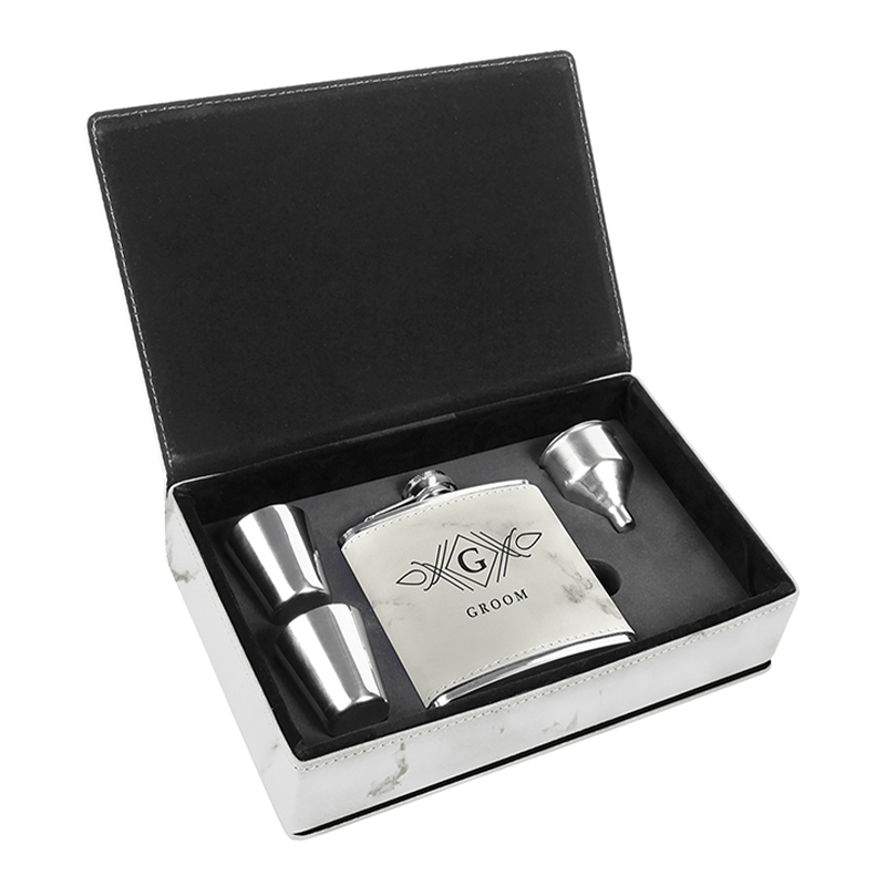 Leatherette Flask Sets