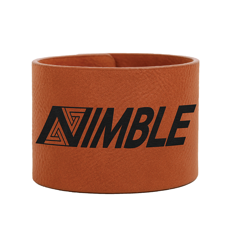 9 1/2' x 1' Laserable Leatherette Cuff Bracelet