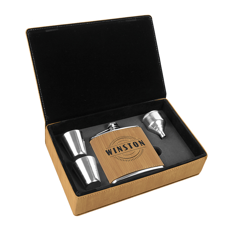 Leatherette Flask Sets