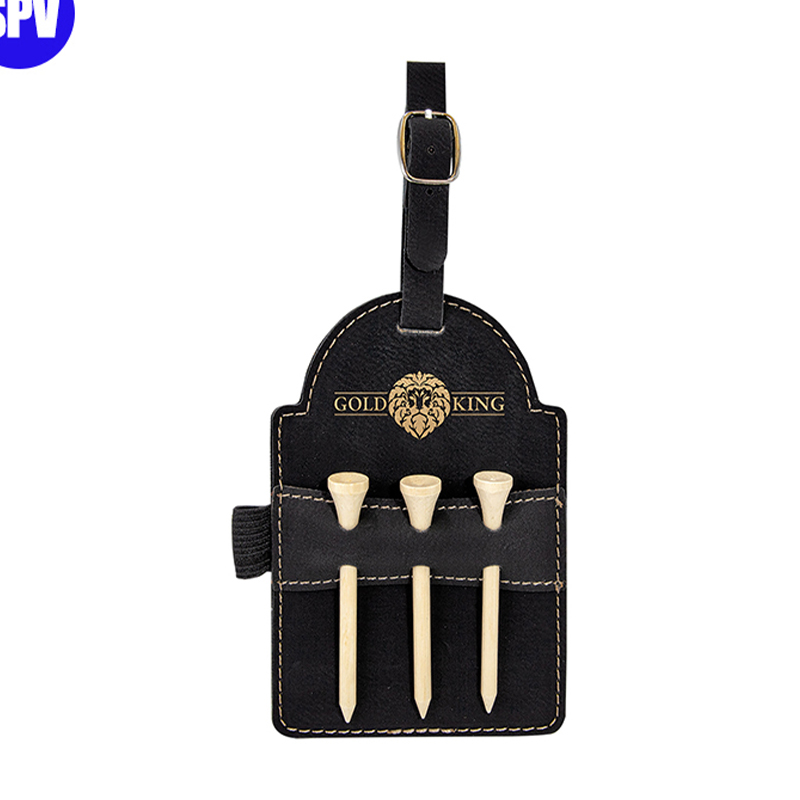 Laserable Leatherette Golf Bag Tag na may Tees