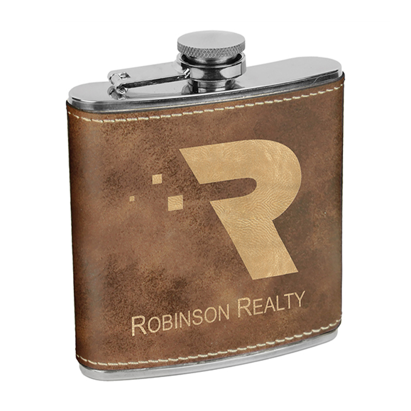 Laserable Leatherette Flasks