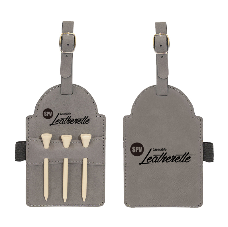 Laserable Leatherette Golf Bag Tag na may Tees