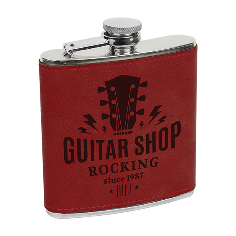 Laserable Leatherette Flasks
