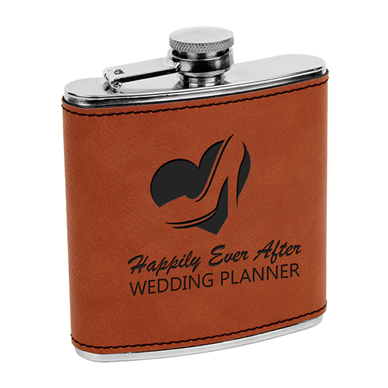 Laserable Leatherette Flasks