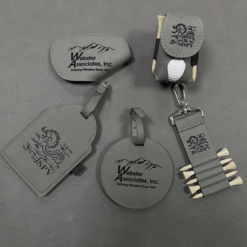 Laserable Leatherette Golf Bag Tag na may Tees
