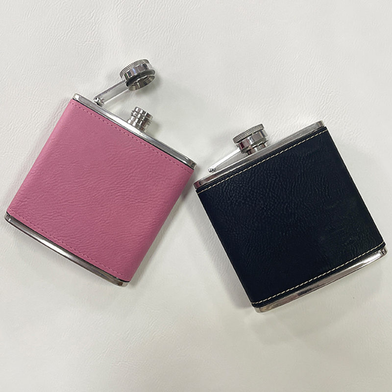 Laserable Leatherette Flasks