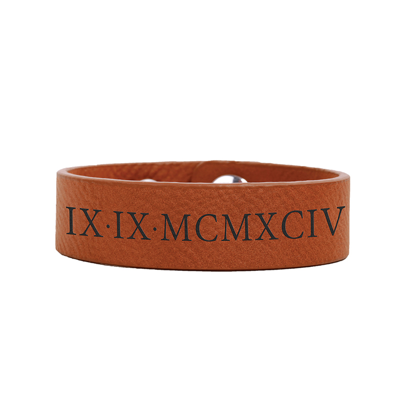 8 1/2' x 3/4' Laserable Leatherette Cuff Bracelet