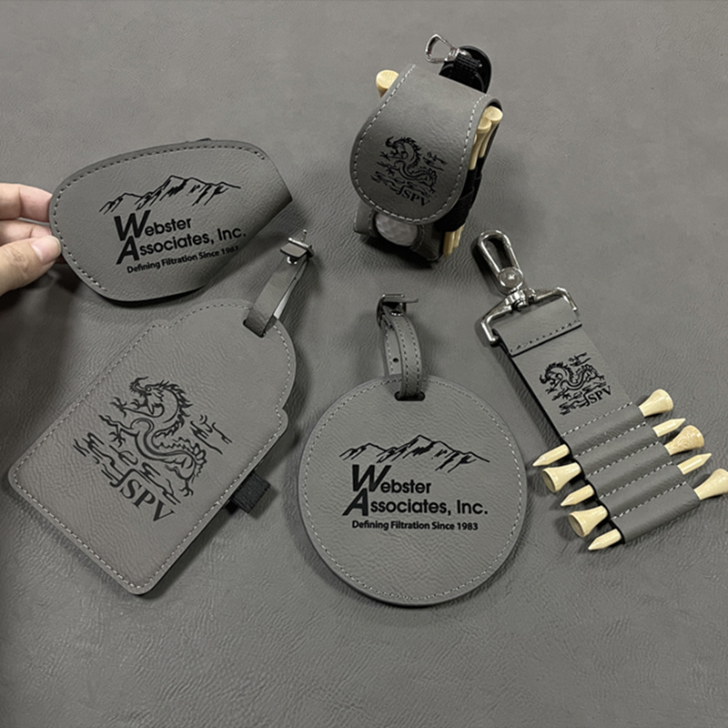 Laserable Leatherette Golf Bag Tag na may Tees