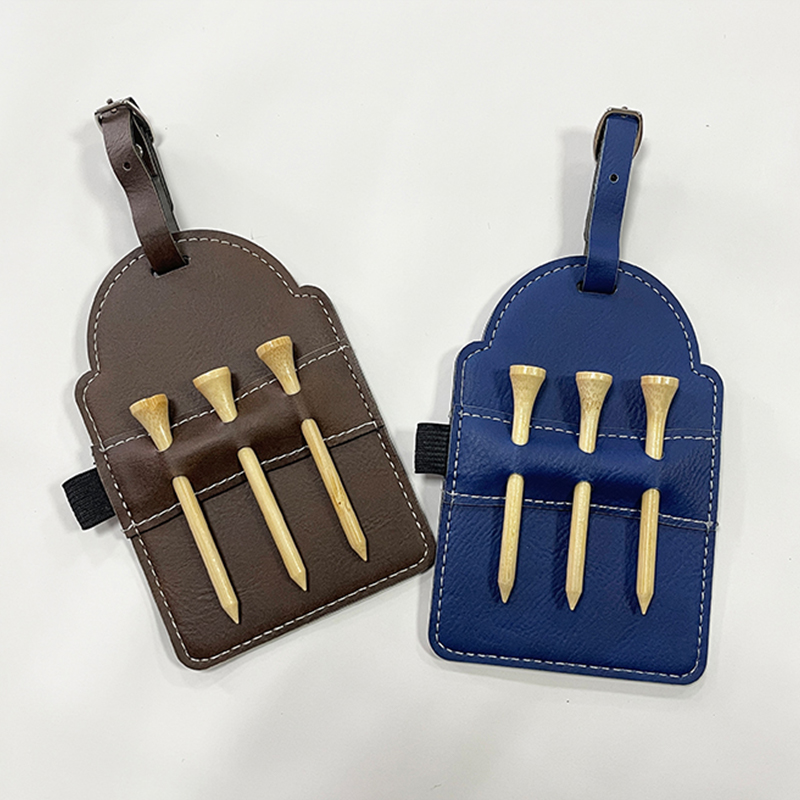 Laserable Leatherette Golf Bag Tag na may Tees