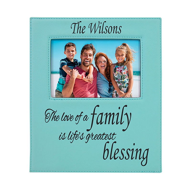 5' x 7' Leatherette Photo Frame na may 4 1/4' x 8 7/8' Engraving Area