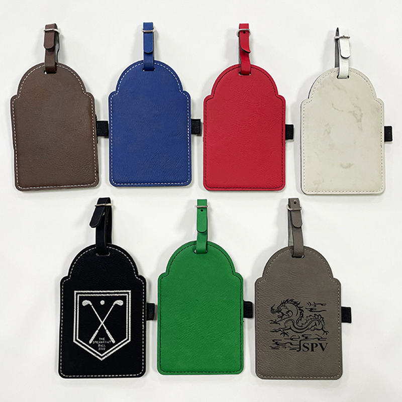 Laserable Leatherette Golf Bag Tag na may Tees