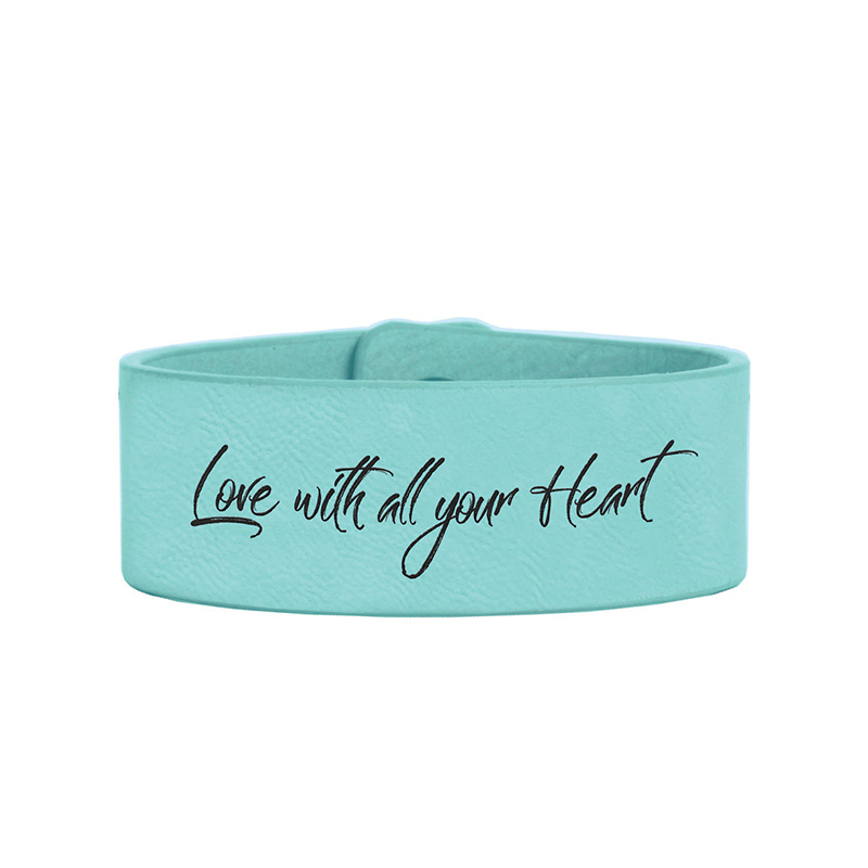 9 1/2' x 1' Laserable Leatherette Cuff Bracelet