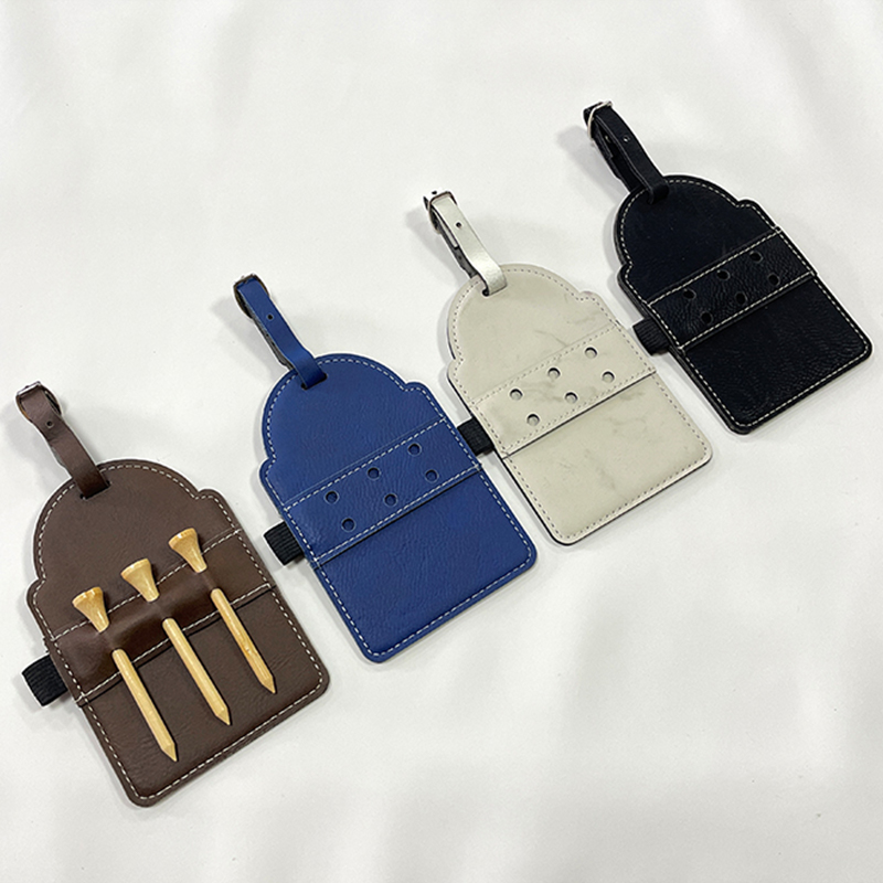 Laserable Leatherette Golf Bag Tag na may Tees