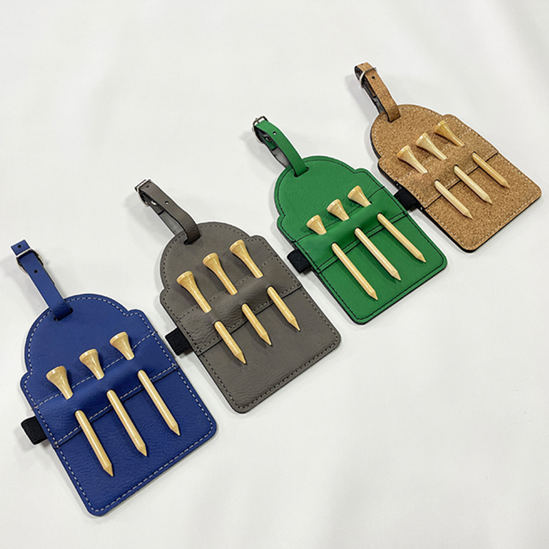 Laserable Leatherette Golf Bag Tag na may Tees