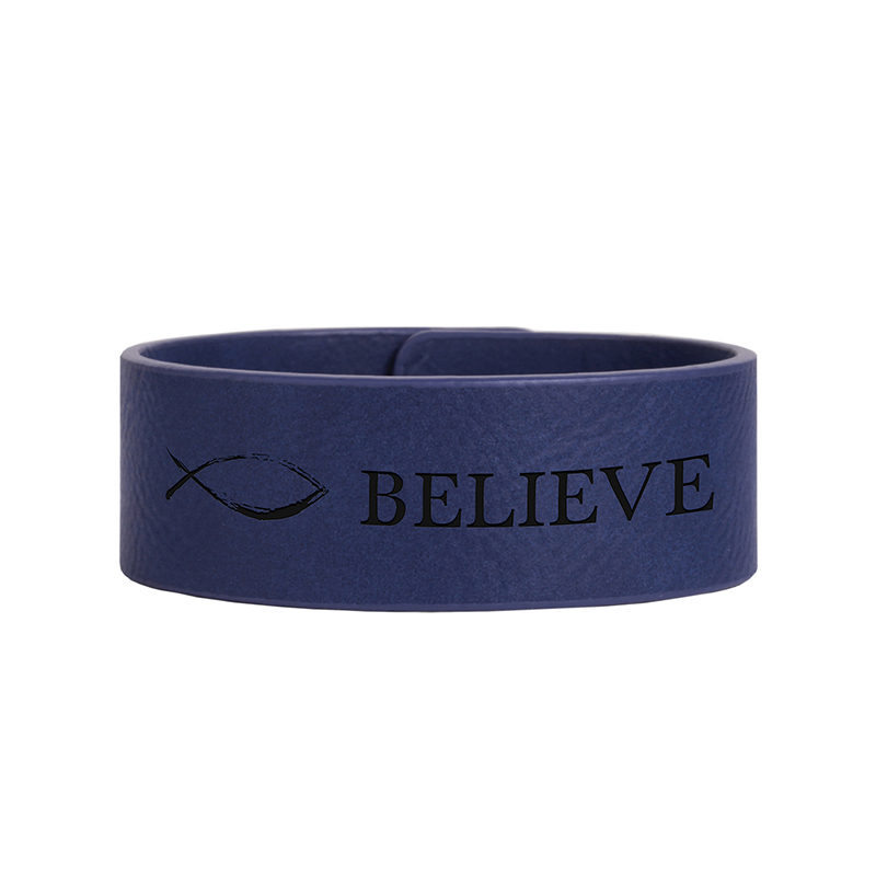 9 1/2' x 1' Laserable Leatherette Cuff Bracelet