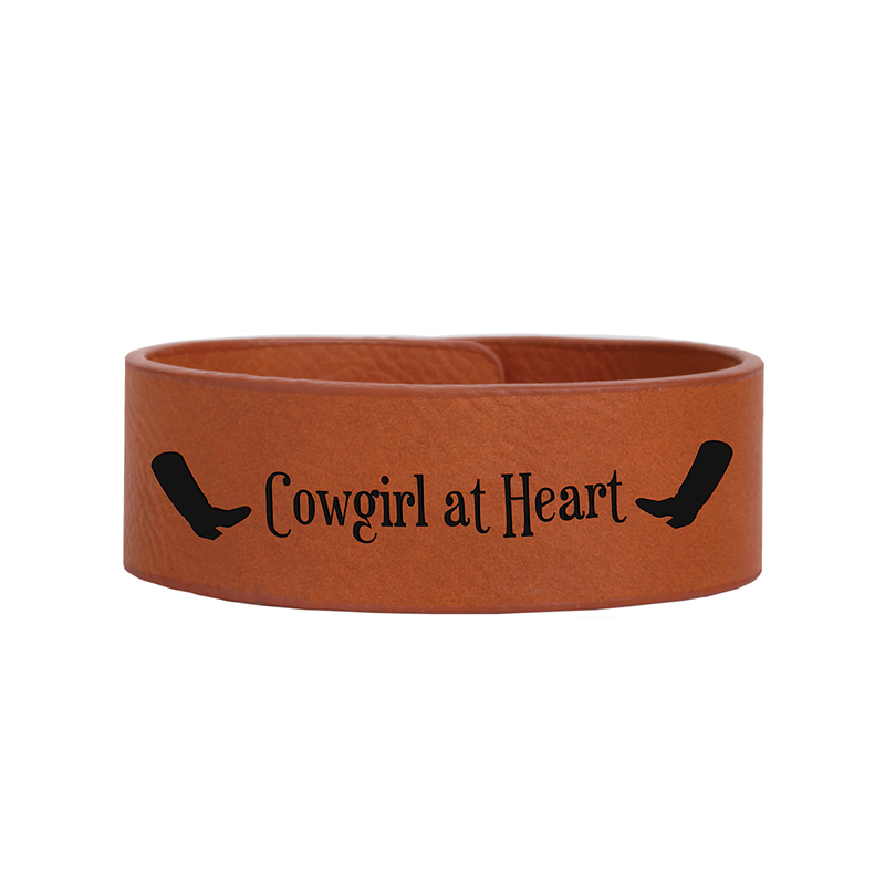 8 1/2' x 3/4' Laserable Leatherette Cuff Bracelet