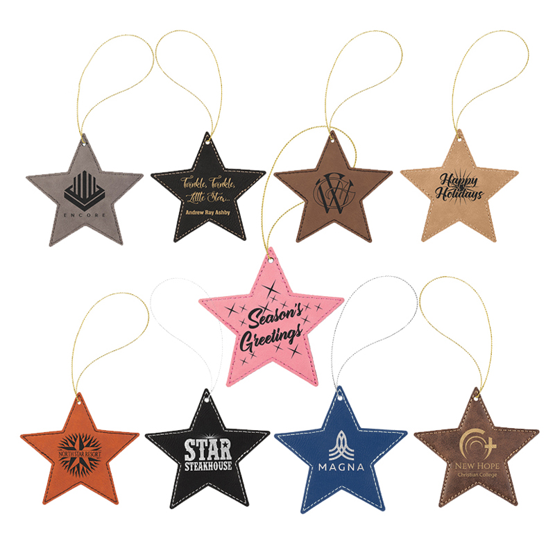 Laserable Leatherette Star Ornament Laserable Leatherette Star Ornament