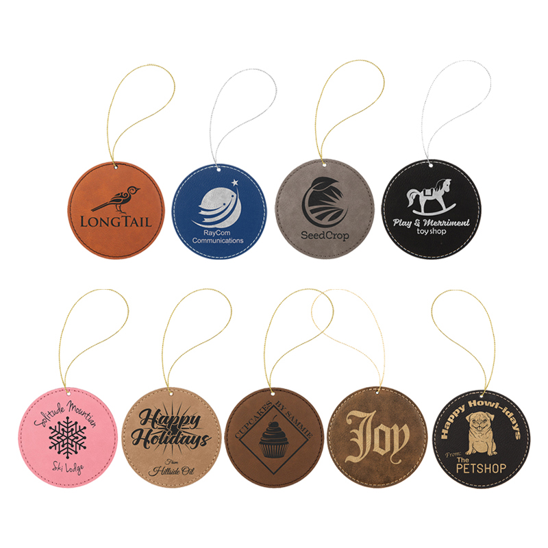Laserable Leatherette Round Ornament Laserable Leatherette Round Ornament