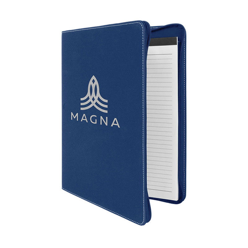 9 1/2' × 12' Leatherette Portfolio na may zipper