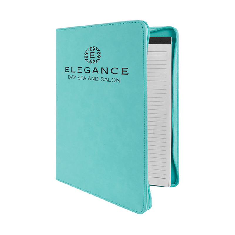 9 1/2' × 12' Leatherette Portfolio na may zipper
