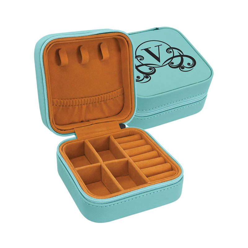 4×4 Laserable Leatherette Travel Jewelry Box na may Itim na Lining 4×4 Laserable Leatherette Travel Jewelry Box na may Itim na Lining