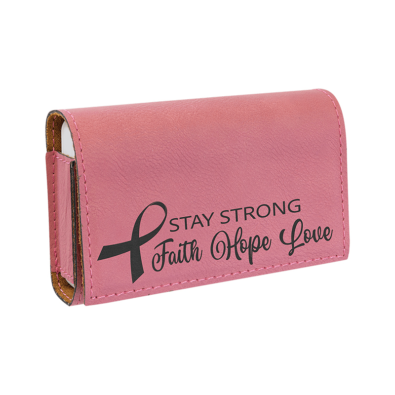 9 3/4' x 2 1/2' Laserable Leatherette Pill Box
