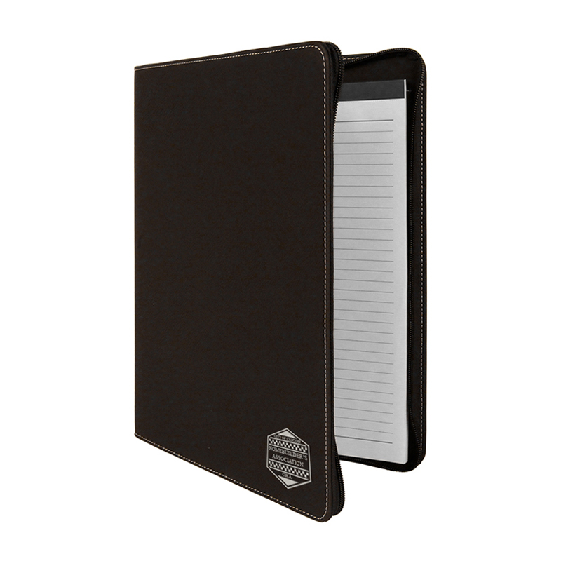 9 1/2' × 12' Leatherette Portfolio na may zipper