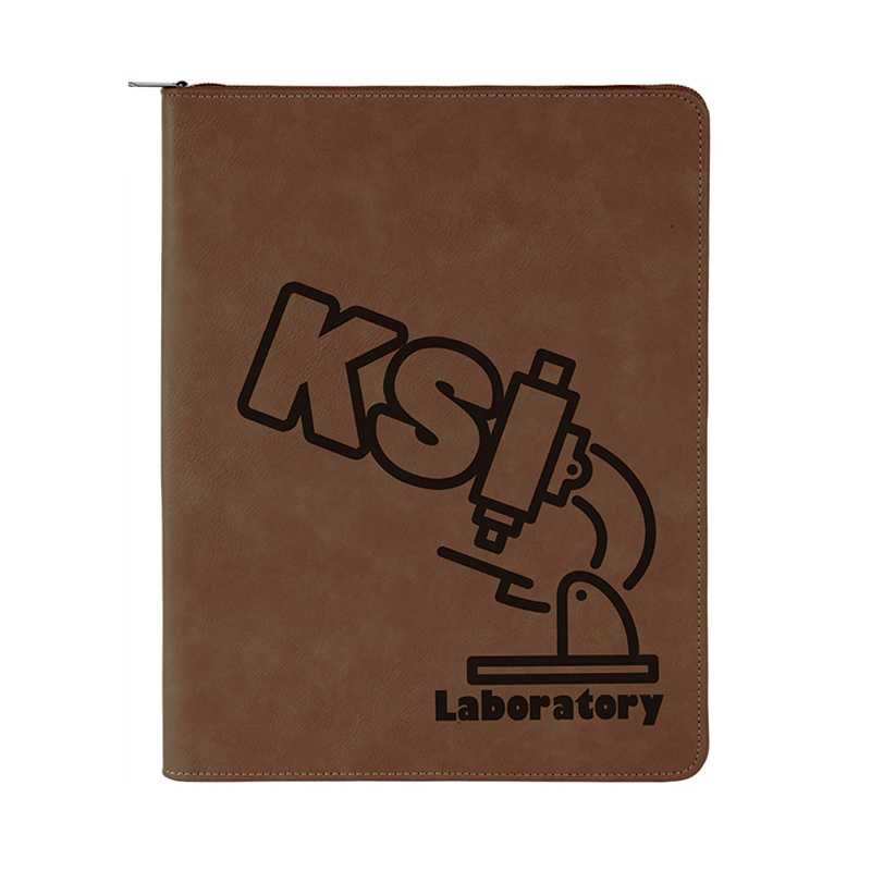 9 1/2' × 12' Leatherette Portfolio na may zipper