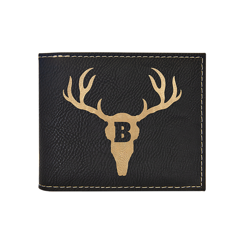 Laserable Leatherette Bi-Fold Wallet w/Flip ID Display