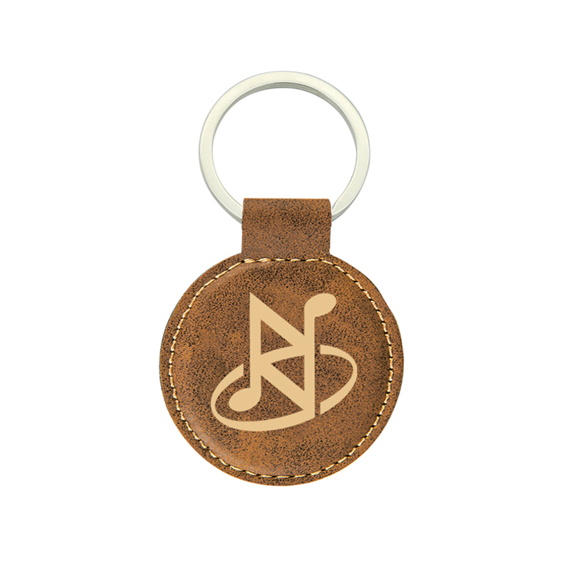 Laserable Leatherette Round Keychain Laserable Leatherette Round Keychain