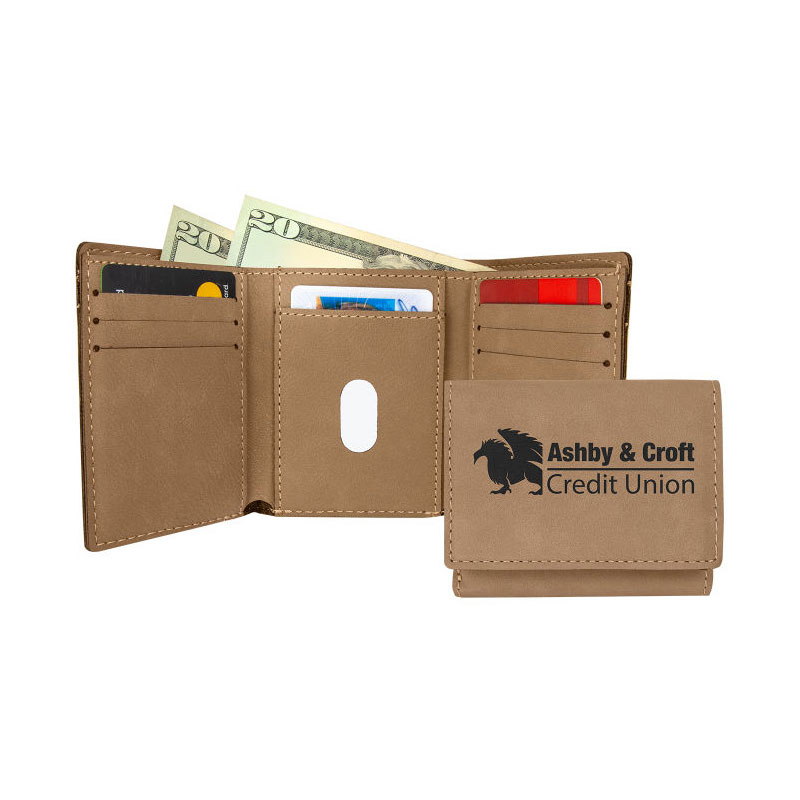Laserable Leatherette Trifold Wallet
