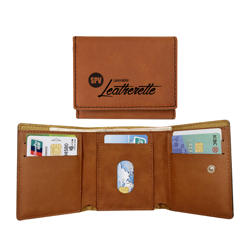 Laserable Leatherette Trifold Wallet