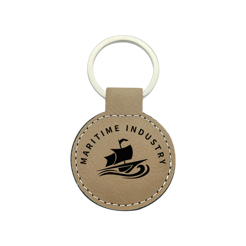 Laserable Leatherette Round Keychain Laserable Leatherette Round Keychain