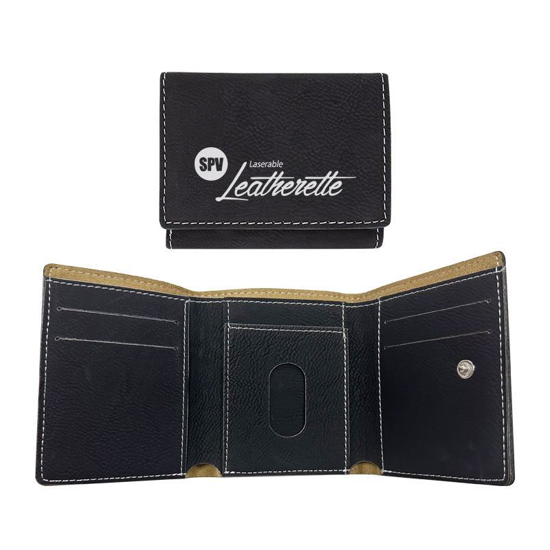 Laserable Leatherette Trifold Wallet