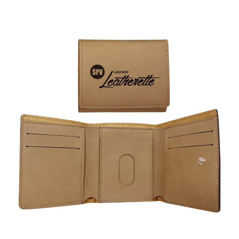 Laserable Leatherette Trifold Wallet