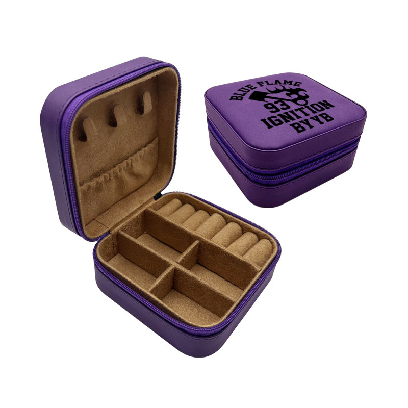 4×4 Laserable Leatherette Travel Jewelry Box na may Itim na Lining 4×4 Laserable Leatherette Travel Jewelry Box na may Itim na Lining