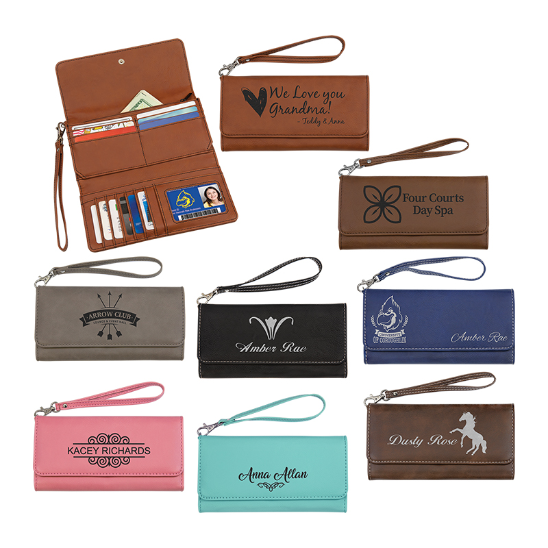 Laserable Leatherette Wallet na may Strap Laserable Leatherette Wallet na may Strap