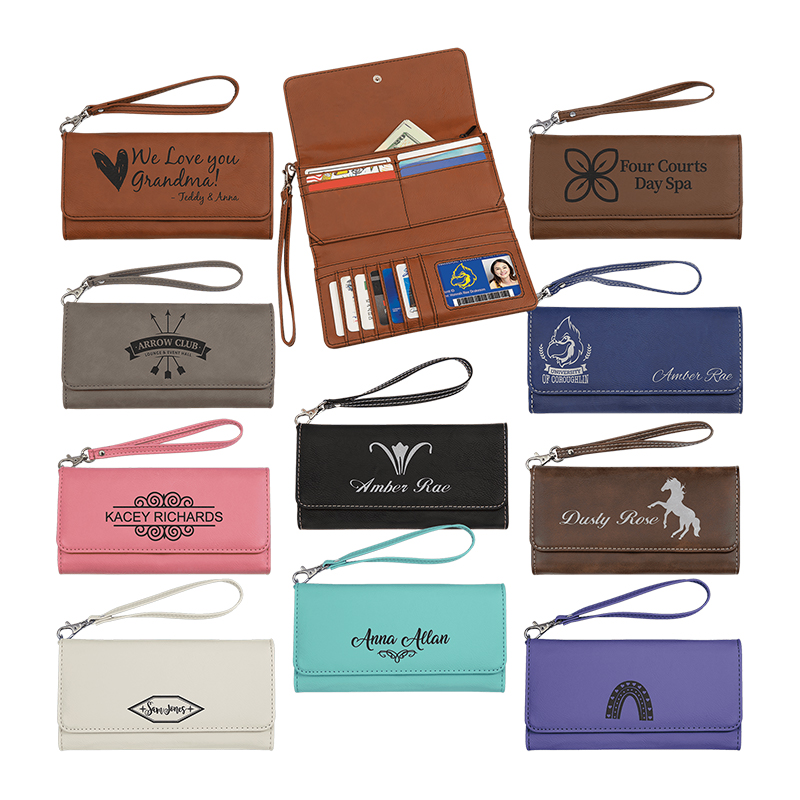 Laserable Leatherette Wallet na may Strap Laserable Leatherette Wallet na may Strap