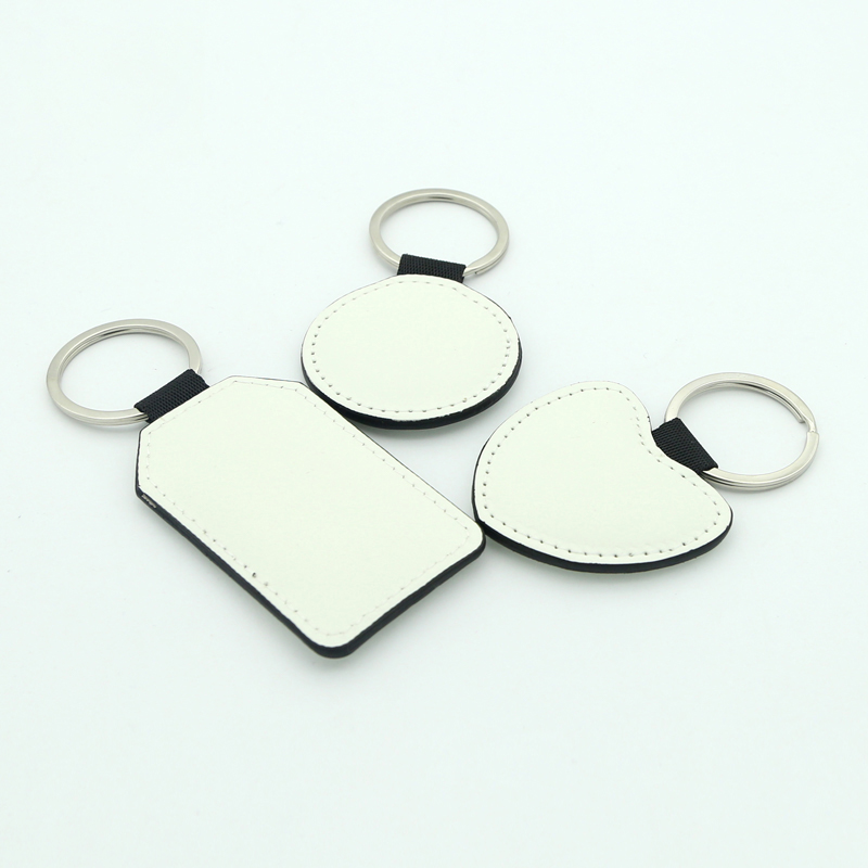 Sublimation PU Leather Heart Keyring - Double Sided Printing