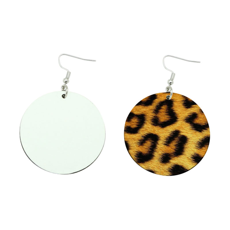 Sublimation PU Leather Earring Round Shape(pares)