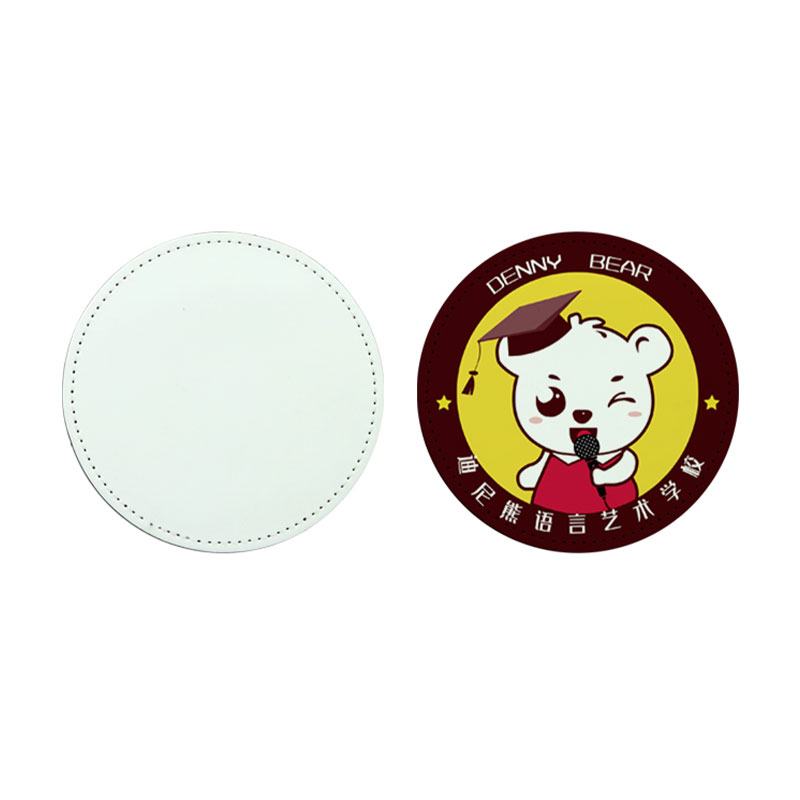 2 1/2' Round Sublimation Leatherette Patch na may Malagkit