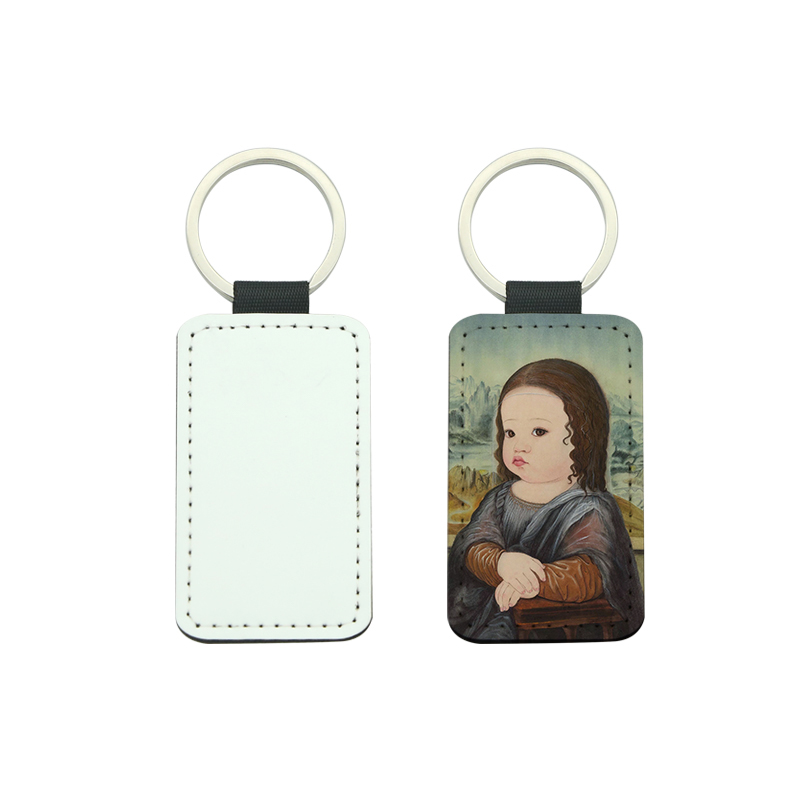 Sublimation PU Leather Rectangle Keyring - Single Sided Printing