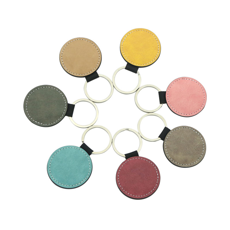 Sublimation PU Leather Round Keyring - Single Sided Printing