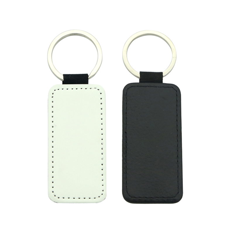 Sublimation PU Leather Rectangle Keyring - Single Sided Printing