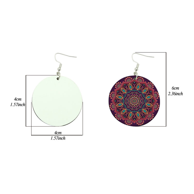 Sublimation PU Leather Earring Round Shape(pares) Sublimation PU Leather Earring Round Shape(pares)