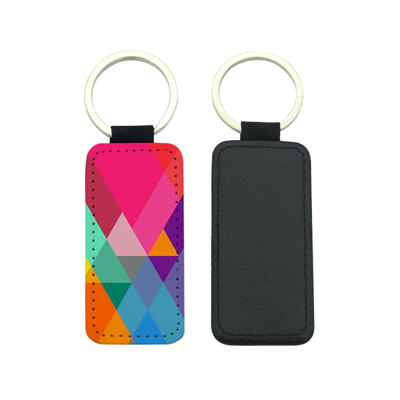 Sublimation PU Leather Rectangle Keyring - Single Sided Printing