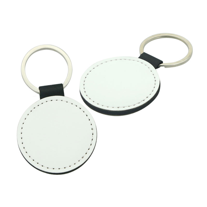 Sublimation PU Leather Round Keyring - Single Sided Printing