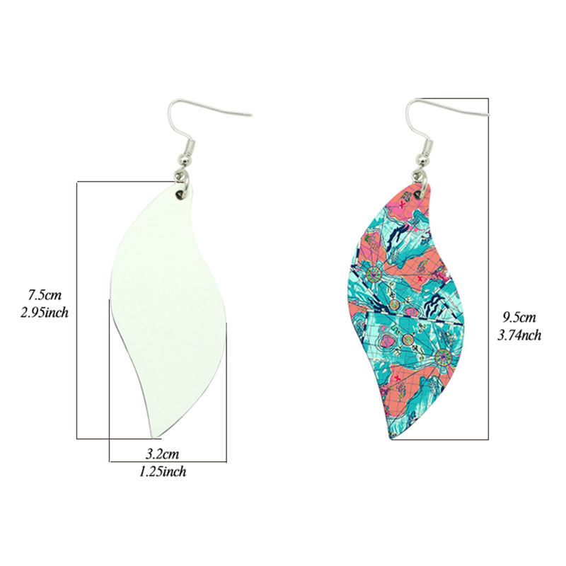 Sublimation PU Leather Earring Leaf Shape(pares) Sublimation PU Leather Earring Leaf Shape(pares)