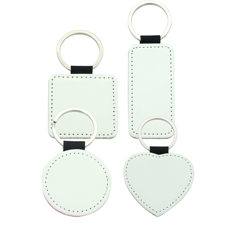Sublimation Glittering Leatherette Rectangle Keychain - Single Sided Printing