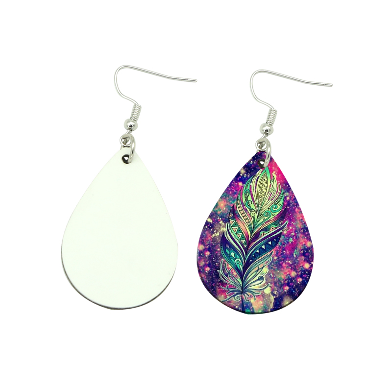 Sublimation PU Leather Earring Drop Shape (pares)